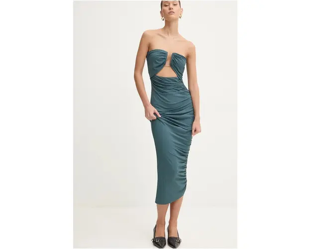 Aniye By rochie culoarea turcoaz, midi, mulata, 181201