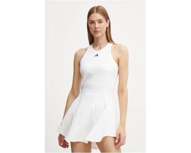 adidas Performance rochie sport culoarea bej, mini, evazati, IW8811