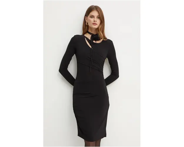 Marella rochie culoarea negru, mini, mulata, 2423626052200