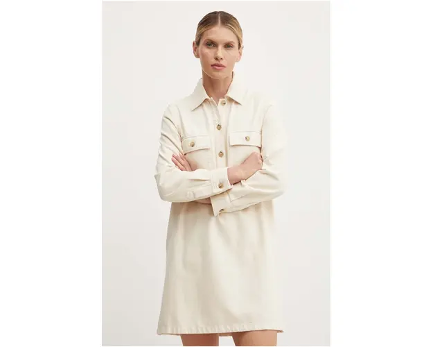 A.P.C. rochie jeans robe mia culoarea bej, mini, drept, COGZV.F05878