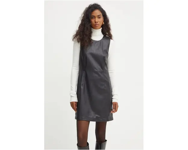 Boss Orange rochie culoarea negru, mini, mulata, 50528482