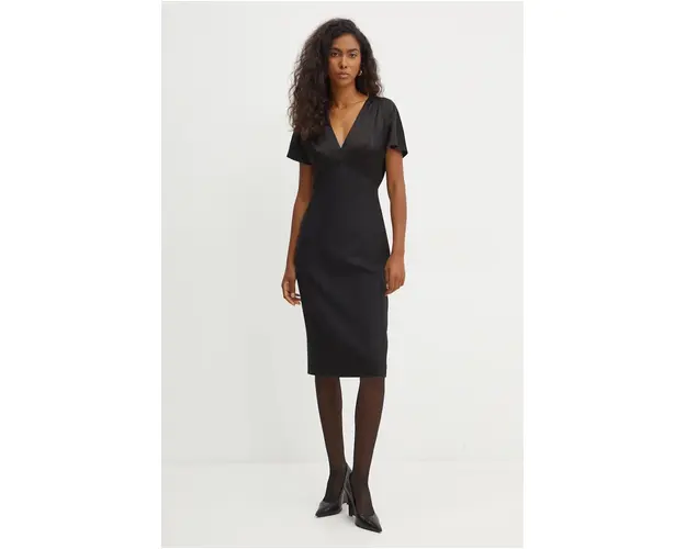 BOSS rochie culoarea negru, mini, mulata, 50524077