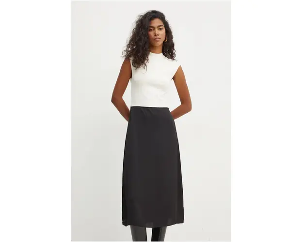 BOSS rochie culoarea negru, midi, evazati, 50528590