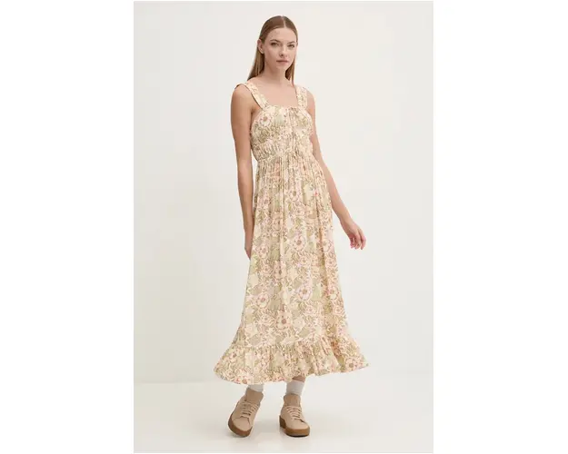 Roxy rochie Paradise Winds culoarea verde, maxi, evazati, ERJWD03803