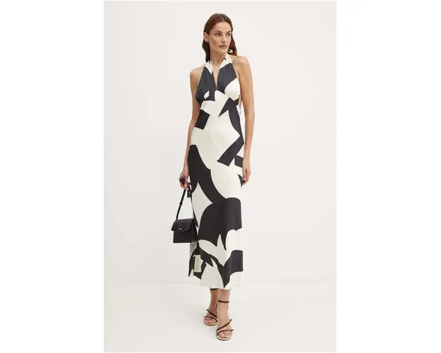 Bardot rochie CITRON culoarea bej, maxi, evazati, 59317DB