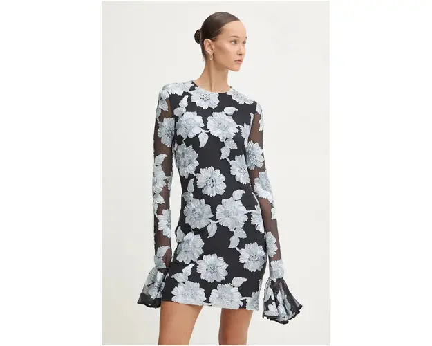 Rotate rochie culoarea negru, mini, mulata, 1130391206