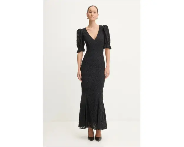 Rotate rochie culoarea gri, maxi, drept, 1130431206