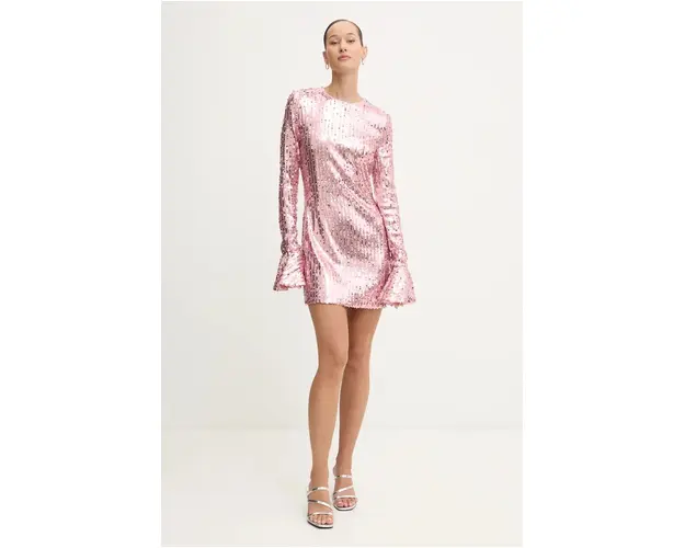 Rotate rochie culoarea roz, mini, drept, 1131502307