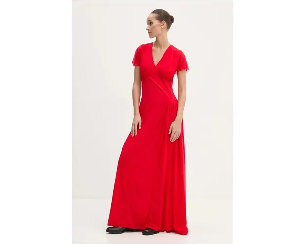 Rotate rochie culoarea rosu, maxi, evazati, 1132803017