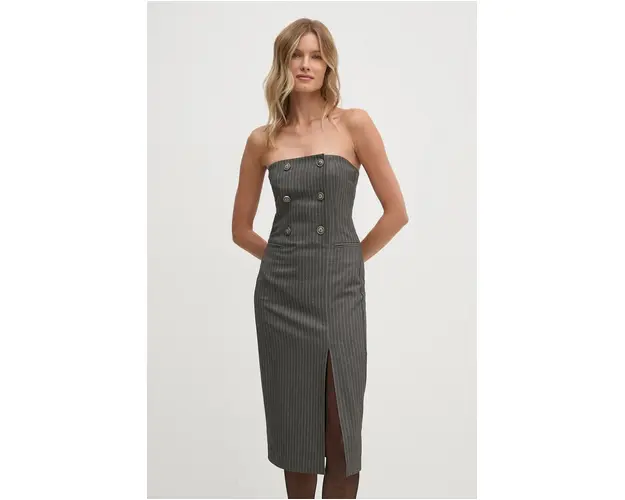 Sisley rochie culoarea gri, mini, mulata, 4OPDLV06L