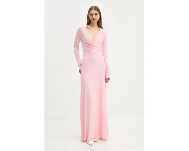 Victoria Beckham rochie culoarea roz, maxi, evazati, 1424WDR005950A