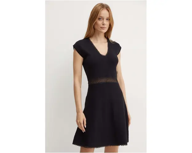 Morgan rochie RMNANO culoarea negru, mini, evazati, RMNANO