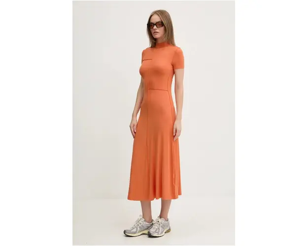 Desigual rochie CINCINNATI culoarea portocaliu, maxi, mulata, 24WWVK67