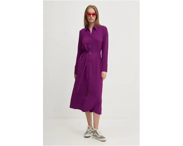 Desigual rochie WASHINGTON culoarea violet, midi, drept, 24WWVW44