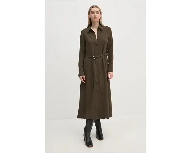 Desigual rochie WASHINGTON culoarea verde, midi, drept, 24WWVW44