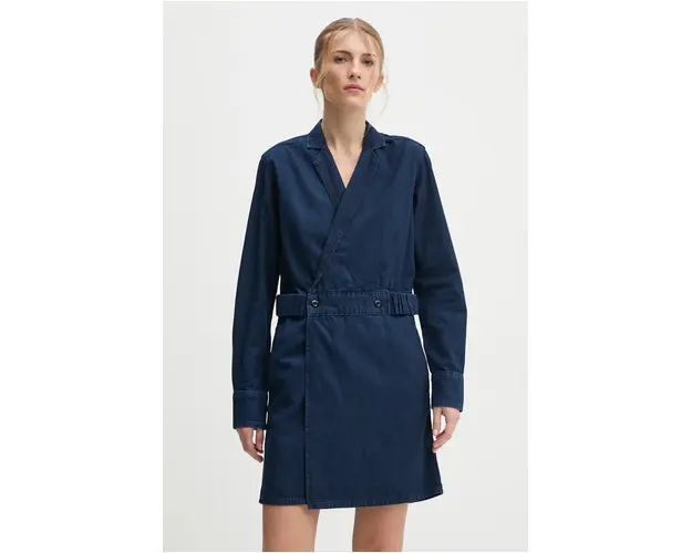 G-Star Raw rochie jeans culoarea albastru marin, mini, evazati, D25350-D539