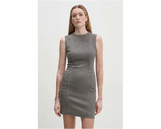 G-Star Raw rochie culoarea gri, mini, drept, D25249-D730