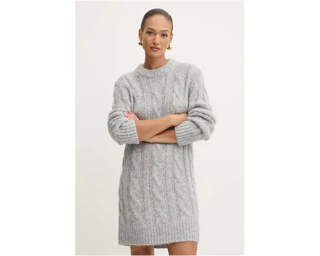 MICHAEL Michael Kors rochie din lana culoarea gri, mini, oversize, MF482PNF5C