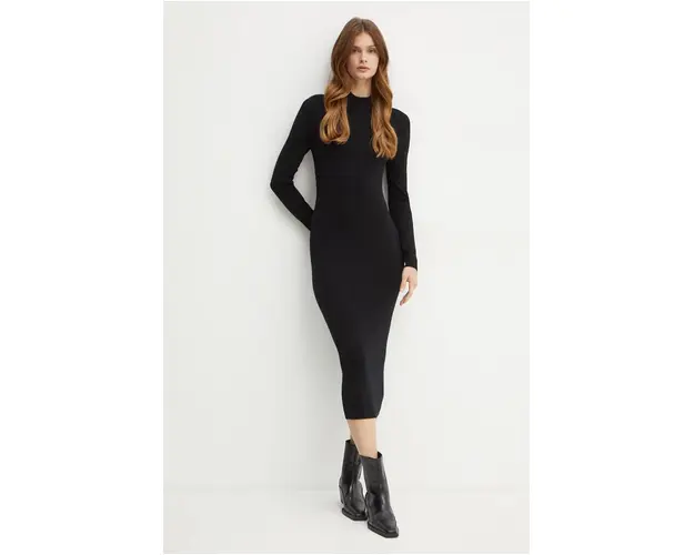 MICHAEL Michael Kors rochie din lana culoarea negru, mini, mulata, MF482Q14VR