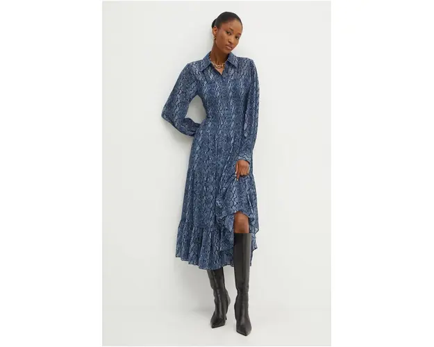 MICHAEL Michael Kors rochie culoarea albastru marin, midi, evazati, MF482L7F4N