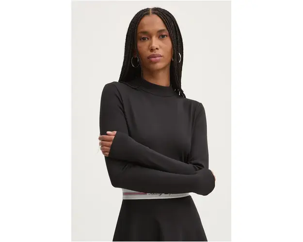 Tommy Jeans rochie culoarea negru, mini, evazati, DW0DW18723