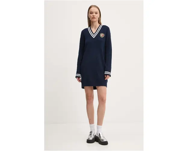 Tommy Jeans rochie culoarea albastru marin, mini, drept, DW0DW19810