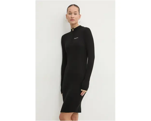 Tommy Jeans rochie culoarea negru, mini, mulata, DW0DW19836