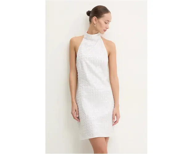 Rotate rochie culoarea alb, mini, drept, 112523857