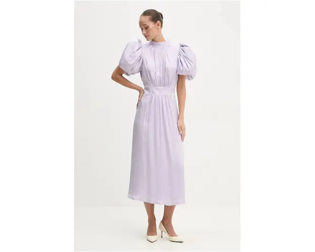 Rotate rochie culoarea violet, midi, evazati, 1125581813