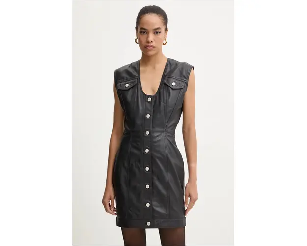 Moschino Jeans rochie culoarea negru, mini, mulata, A3704 8715