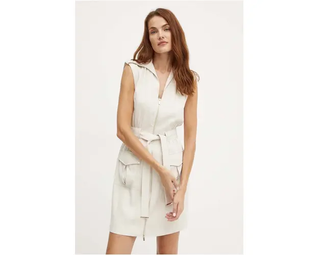 Morgan rochie RCHAKRA culoarea bej, mini, evazati, RCHAKRA