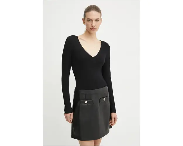 Morgan rochie REGOTA culoarea negru, mini, mulata, REGOTA