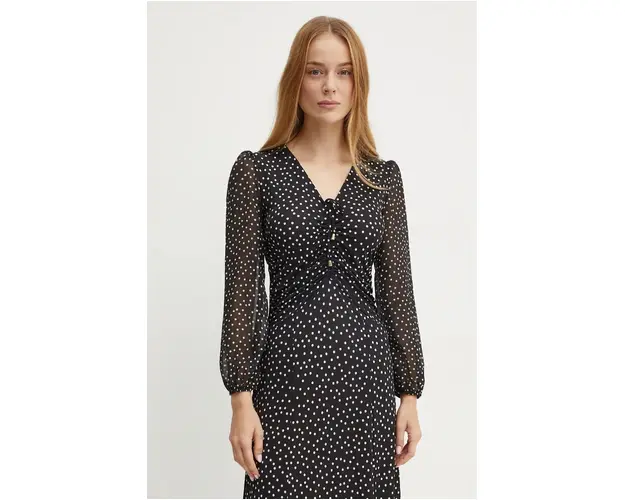 Morgan rochie RGIADO culoarea negru, midi, evazati, RGIADO