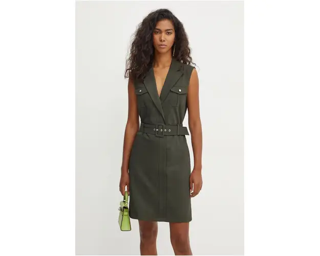 Morgan rochie RJOYCE culoarea verde, mini, mulata, RJOYCE