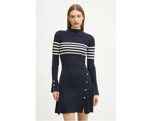 Morgan rochie RMALONE culoarea albastru marin, mini, evazati, RMALONE