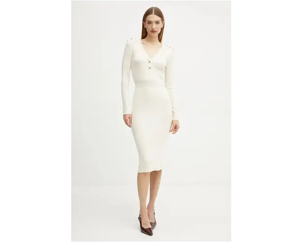 Morgan rochie RMBROOK culoarea bej, midi, mulata, RMBROOK