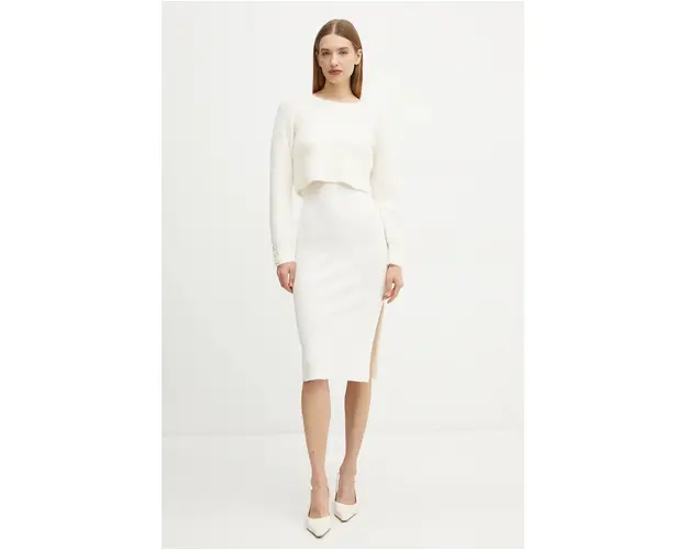 Morgan rochie si pulover RMONA culoarea bej, RMONA