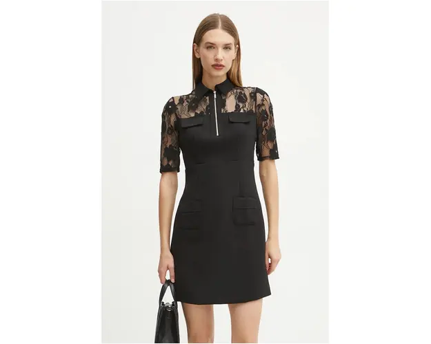 Morgan rochie RPIKOU culoarea negru, mini, evazati, RPIKOU