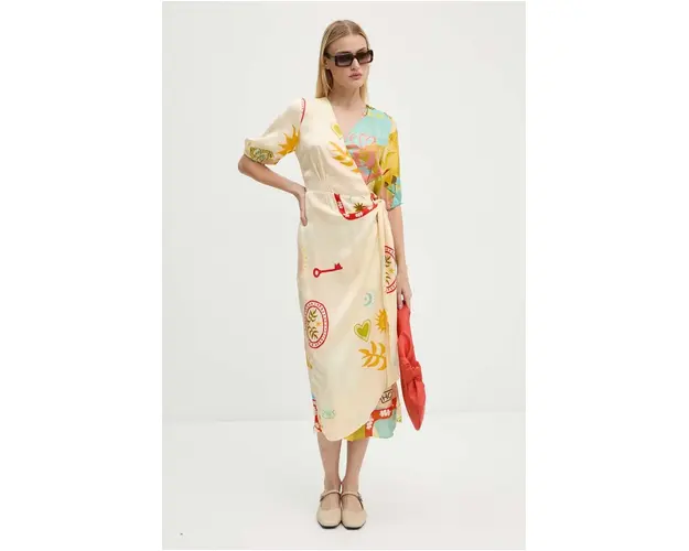 Never Fully Dressed rochie Vienna Wrap Dress midi, evazati, NFDDR1567