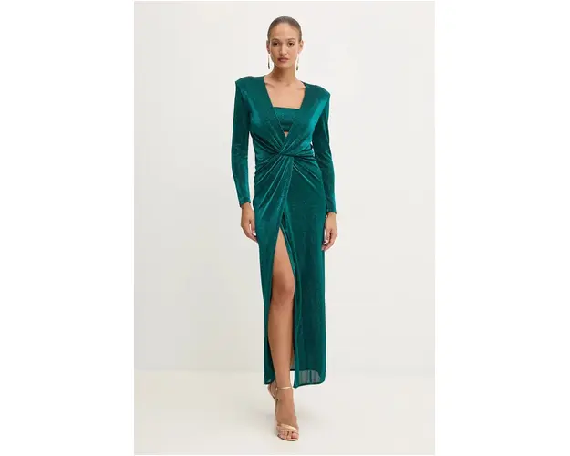 Simona Corsellini rochie culoarea verde, maxi, drept, A24CEAB045