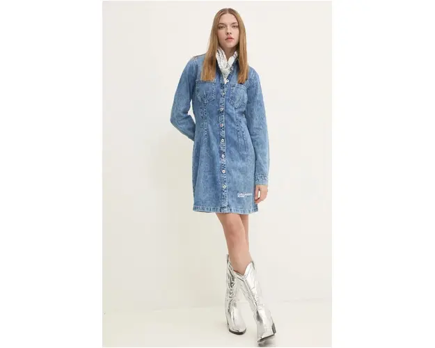 Karl Lagerfeld Jeans rochie jeans mini, evazati, 246J1302