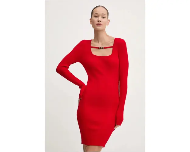 Karl Lagerfeld Jeans rochie culoarea rosu, mini, mulata, 246J1304