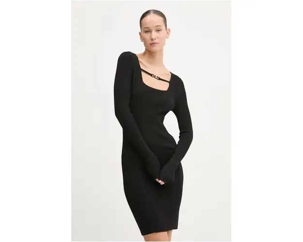 Karl Lagerfeld Jeans rochie culoarea negru, mini, mulata, 246J1304