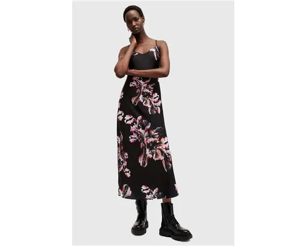 AllSaints rochie BRYONY culoarea negru, maxi, drept, W226DB