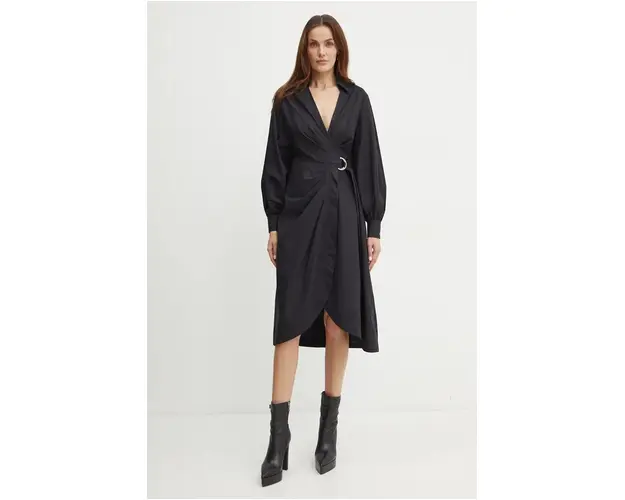 Karl Lagerfeld rochie din bumbac culoarea negru, mini, evazati, 246W1302