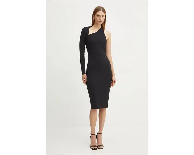 Karl Lagerfeld rochie culoarea negru, midi, mulata, 246W1315