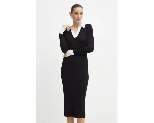 Karl Lagerfeld rochie culoarea negru, mini, mulata, 246W1319