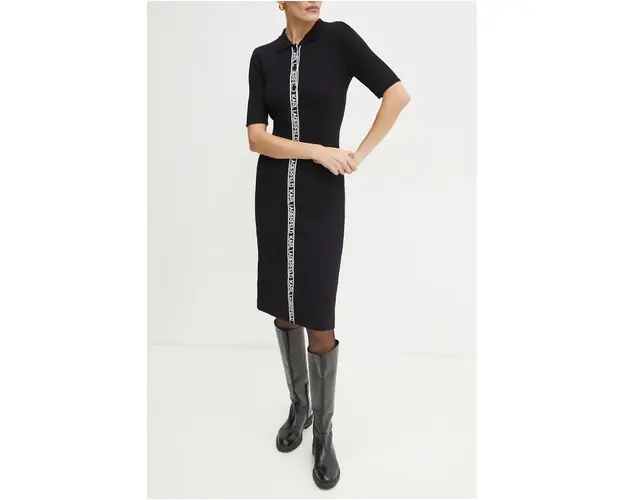 Karl Lagerfeld rochie culoarea negru, mini, mulata, 246W1320