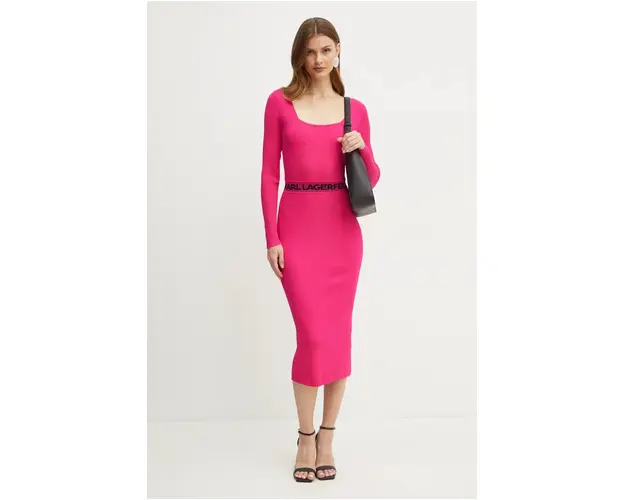 Karl Lagerfeld rochie culoarea roz, mini, mulata, 246W1326