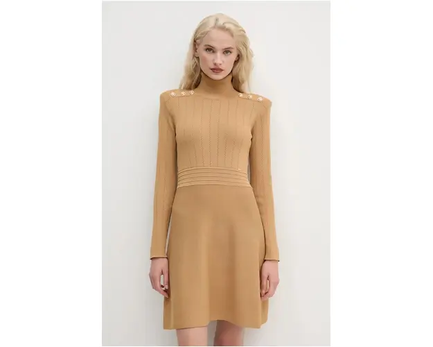 Gaudi rochie culoarea bej, mini, evazati, 421FD13007